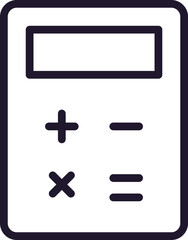 Education concept. Trendy sign for apps, UI, web sites, adverts, shops. Editable stroke. Vector line icon of calculator
