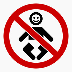 No children icon. Child ban. Danger for children. Vector icon.