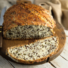 Artisan bread with seeds