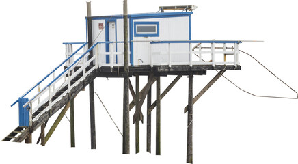 Isolated PNG cutout of a wooden fisherman's hutt on a transparent background