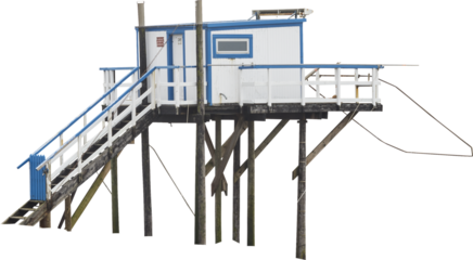 Isolated PNG cutout of a wooden fisherman's hutt on a transparent background