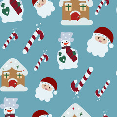 New year s Christmas seamless pattern . Isolated, vector background