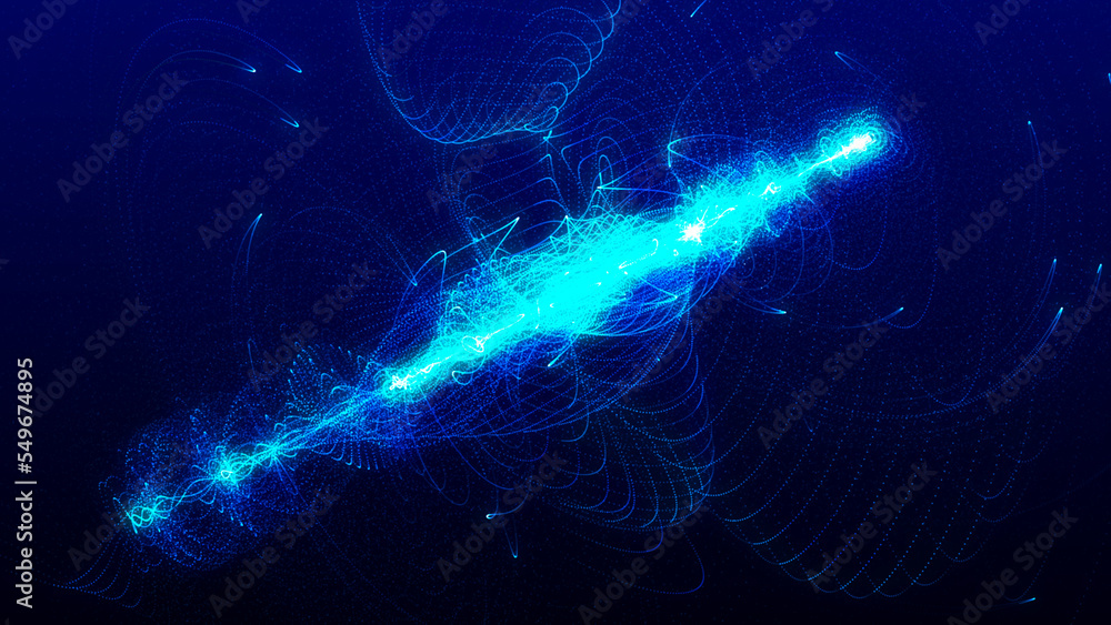 Poster data flow information. concept of digital communication. digital data stream. blue futuristic flow. 