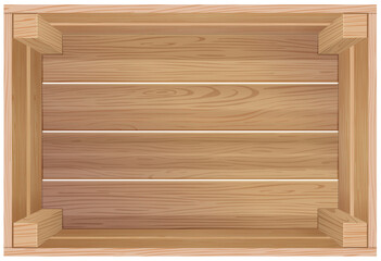 Photo Realistic Empty Wooden Crate Isolated. Quality Mockup