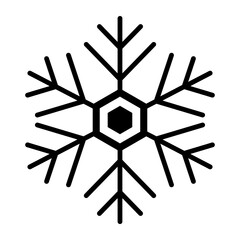 snowflake vector glyph icon isolated on white background