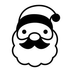 Santa Claus glyph icon isolated on white background