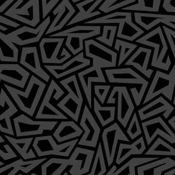 Seamless pattern with tribal grunge graffiti camouflage texture. Abstract modern endless ornament for fabric and fashion print. Vector background.