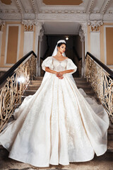 Fototapeta premium Elegant bride in a wedding dress