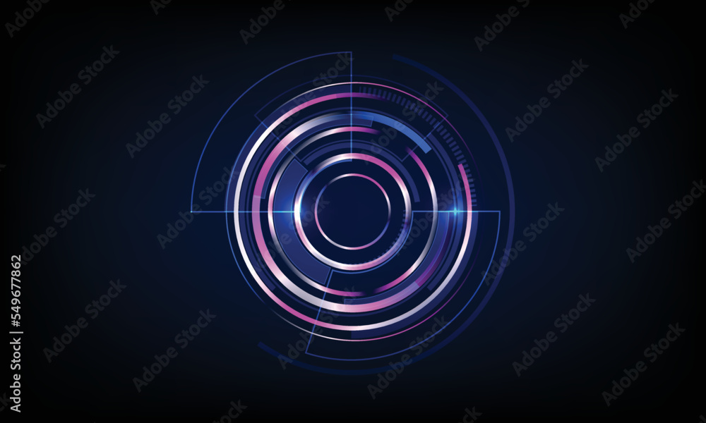 Poster ui hud screen tech system innovation concept background template. vector illustration.