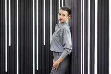 Fototapeta na wymiar portrait of a stylish business modern businesswoman of European appearance