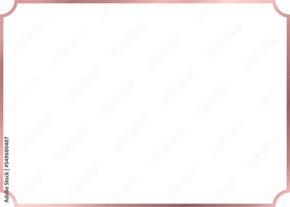 Canvas Prints rectangle rose gold frame with inverted rounded corner isolated on transparent background, luxury pi