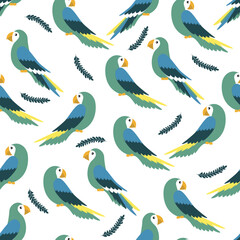 Seamless bright leaves. Tropical background. Print for web, fabric and wrapping paper.