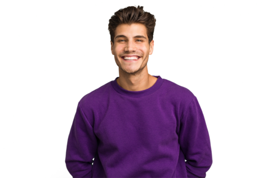 Young caucasian handsome man isolated happy, smiling and cheerful.