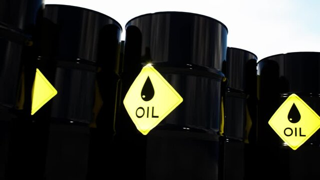 Global fossil fuel petroleum gasoline energy producers crude oil barrels - 3D Animation Render