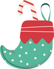 Christmas socks flat icon Winter decor for fireplace