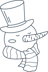 Funny snowman Christmas tags flat icon Holiday decor