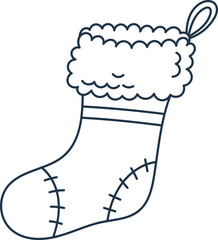 Socks decor element flat icon Christmas tags