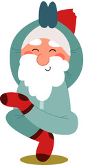 Funny Santa Claus flat icon Meditation Healthy hobby