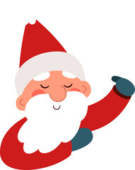 Funny Santa Claus flat icon Winter holiday Celebration