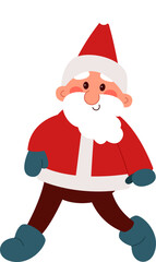 Funny Santa Claus walking flat icon Winter holiday
