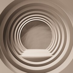 Fototapeta premium abstract background geometry, presentation podium stage pedestal for cosmetic product showcase scene, 3d illustration rendering