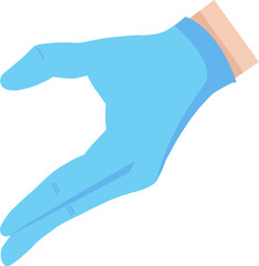 Doctor hand on protective glove flat icon Healthcare procedures