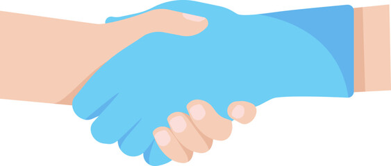 Doctor and patient hands flat icon Handshaking