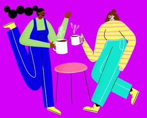 Women having coffee with friends