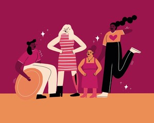 Disabled women standing together