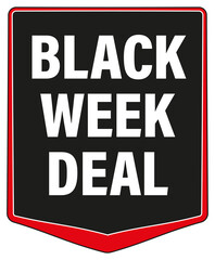 Black week deal, line drawing,