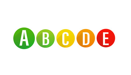 Nutri-Score system. Color scale ranging from green to red (from A to E). Vector illustration