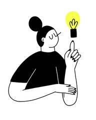 Person with idea - outlines