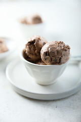 Traditional homemade chocolate ice cream