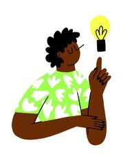 Black person with idea