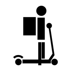 Delivery Man on Scooter vector web icon isolated on white background, EPS 10. Vector illustration