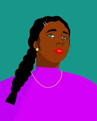 Black strong fashionable woman