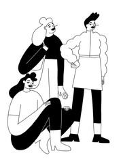 3 women standing together