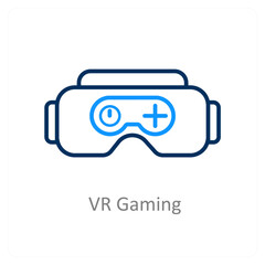 vr gaming and controller icon concept