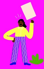 Child Activist with blank placard