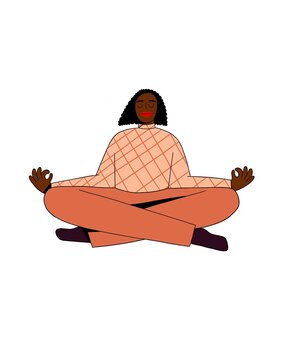 recommend clip art: Self Care - Black woman meditating