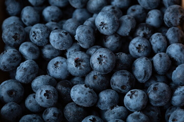 Food background blueberry top view summer