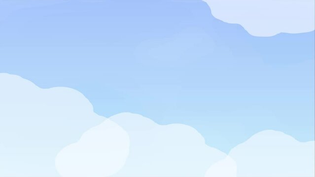 澄み渡る青空と浮かぶ雲の背景アニメーション動画　ループ可能