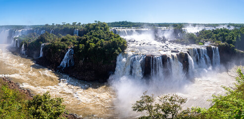 amazing view of iguazu waterfalls from brazilian side