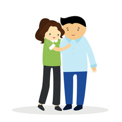 Fototapeta premium Couple hugging, man and woman, relationship
