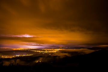 Fototapeta na wymiar Lightning in Bellmunt, Osona, Barcelona, Spain