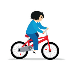 Girl riding a bike - illustration