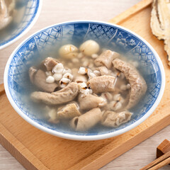Four Tonics Soup. Delicious traditional Chinese herb flavor food.