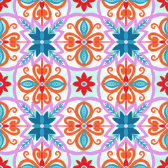 Ceramic colorful tiles mediteranean, azulejo, portugal. Universal design. Collection of seamless patterns. ethnic floor backgrounds