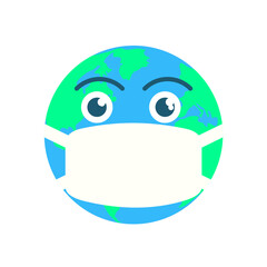 Earth Illustration With Face (2)