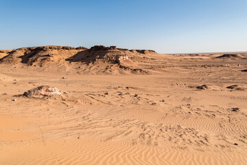 Fototapeta na wymiar Geological formation in the desert of Al Wusta Governate, Sultanate of Oman, Middle East